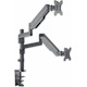 Dual Desk Mount for TV & Monitors (Full Motion Gas Spring), For screens 10" to 27" , Clamp or Grommet Assembly, VESA compatability: 75x75 and 100x100mm - check the dimensions of the four mounting holes on back of screen to ensure it fits, Max 8kg (each)