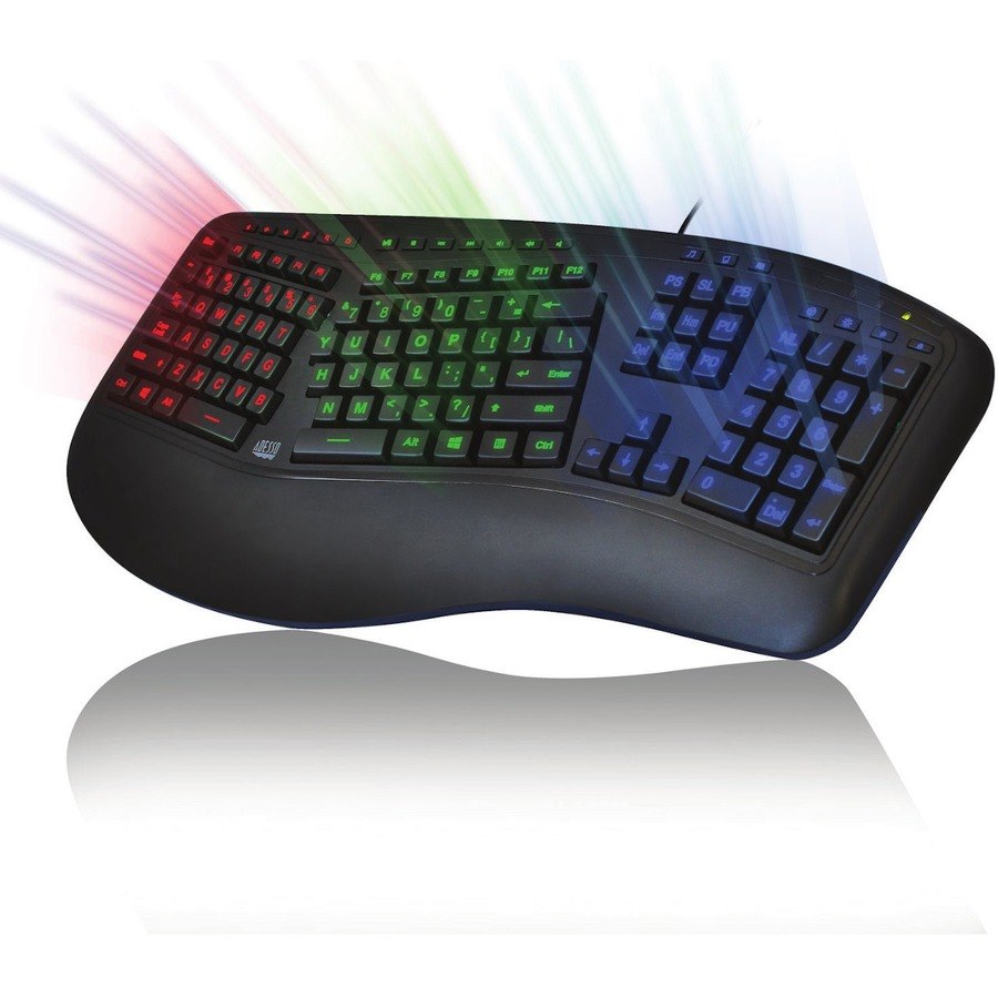 Adesso AKB-150EB-FR Color Illuminated Ergonomic Keyboard