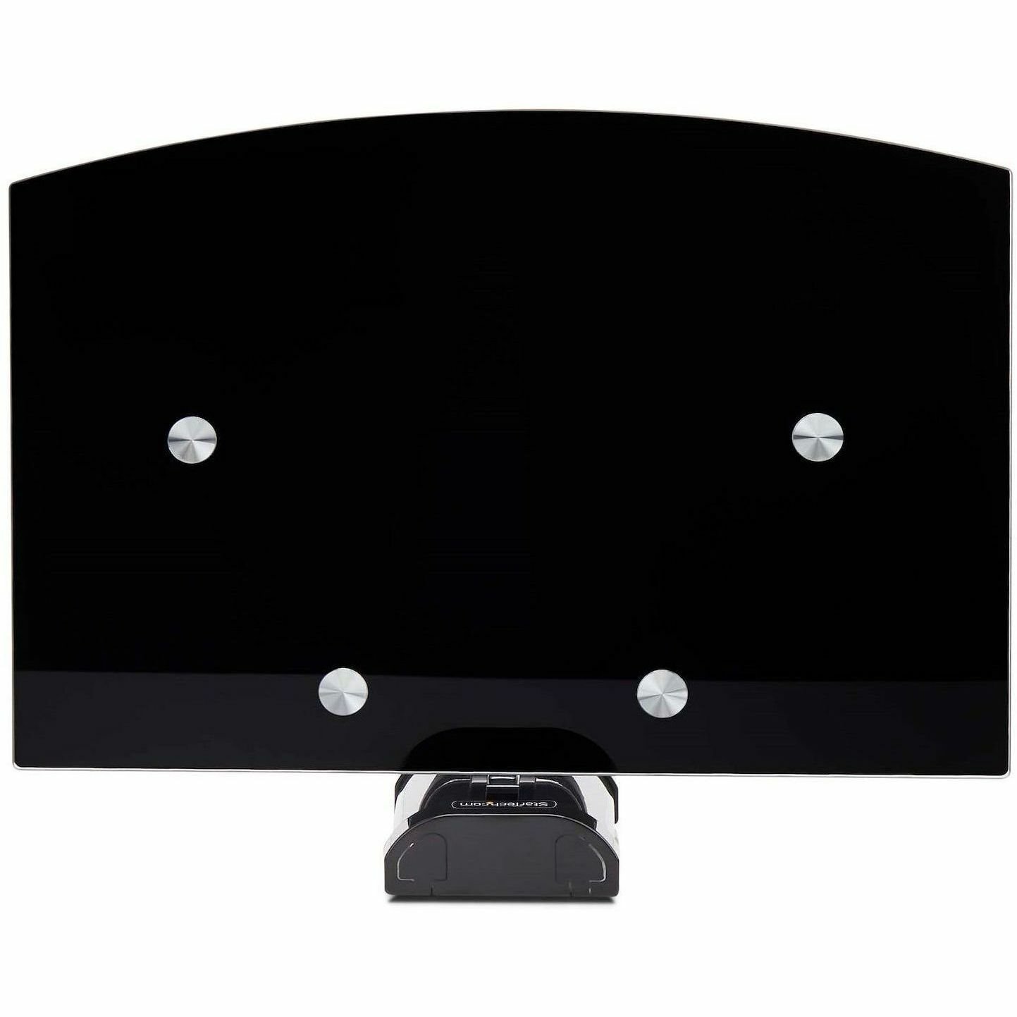 StarTech.com Floating Wall-Mounted AV Shelf, Adjustable Height Shelf For Under TV A/V Equipment, Black Tempered Glass Shelf