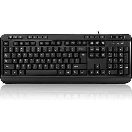 Adesso AKB-132HB Keyboard - Cable Connectivity - USB Interface - English (US) - Black