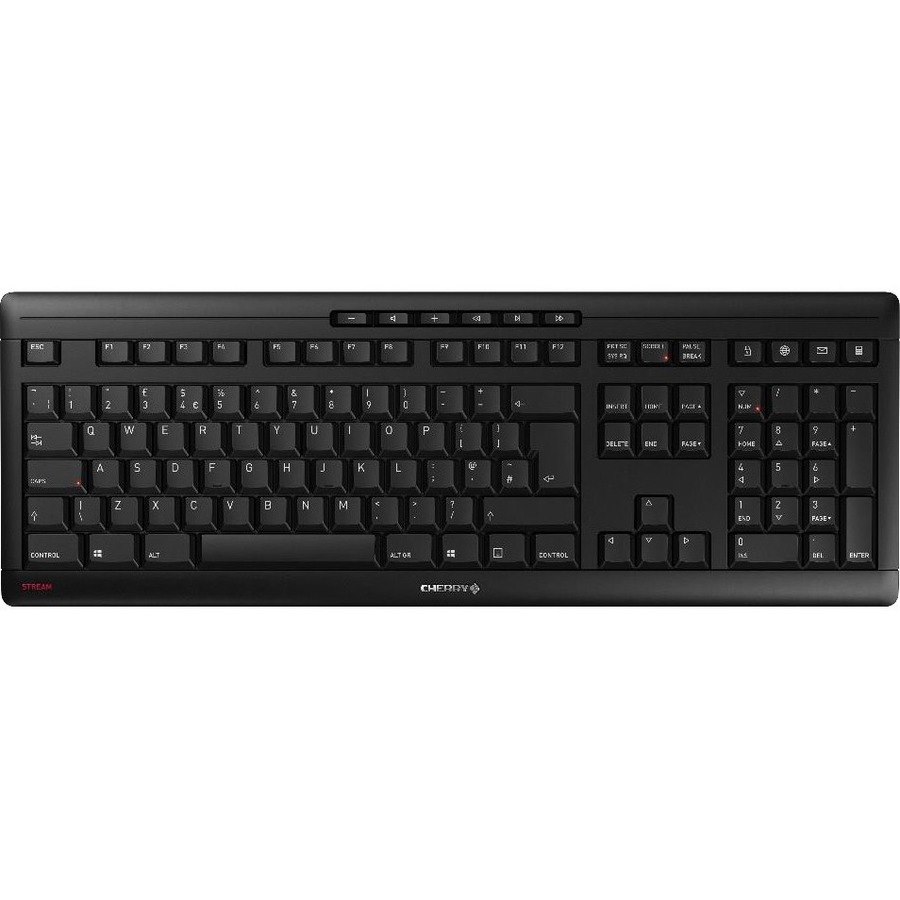 CHERRY STREAM Keyboard - Wireless Connectivity - USB Type A Interface - English (US) - Black