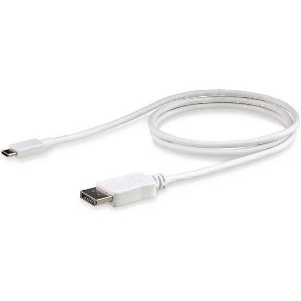 StarTech.com 3ft/1m USB C to DisplayPort 1.2 Cable 4K 60Hz - USB Type-C to DP Video Adapter Monitor Cable HBR2 - TB3 Compatible - White