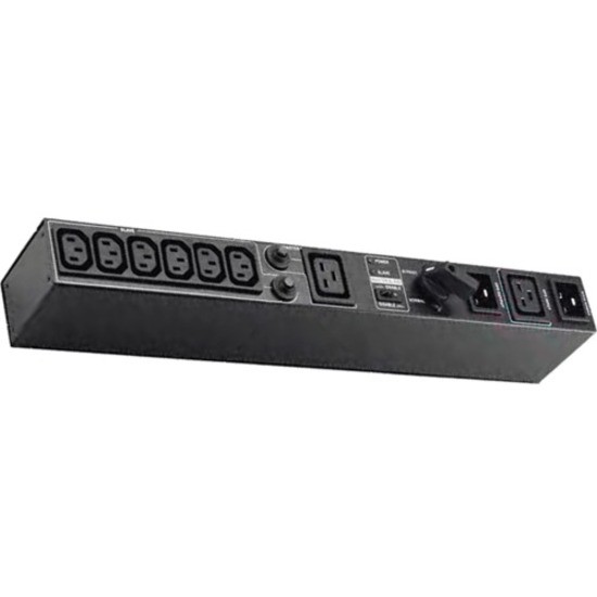 PowerShield Rack Mount Bypass Switch Plus Hot Swap PDU for 3kVA, 1U, 15Amp Input, facilitates safe maintenance procedures