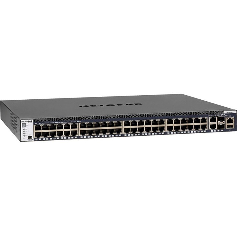 Netgear M4300 M4300-52G 48 Ports Manageable Layer 3 Switch - 10 Gigabit Ethernet, Gigabit Ethernet - 10GBase-T, 10/100/1000Base-TX, 10GBase-SR, 1000Base-SX, 1000Base-LX, 10GBase-LRM, 10GBase-LR