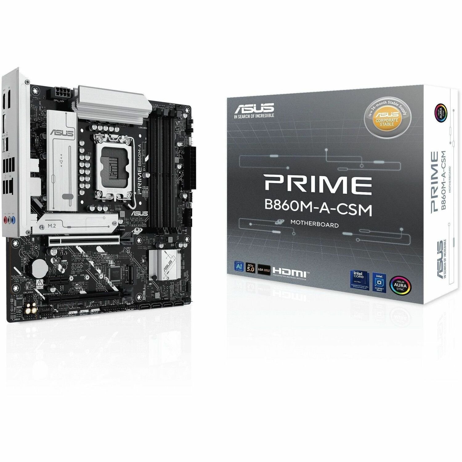 Asus Prime PRIME B860M-A-CSM Gaming Desktop Motherboard - Intel B860 Chipset - Socket LGA-1851 - Micro ATX