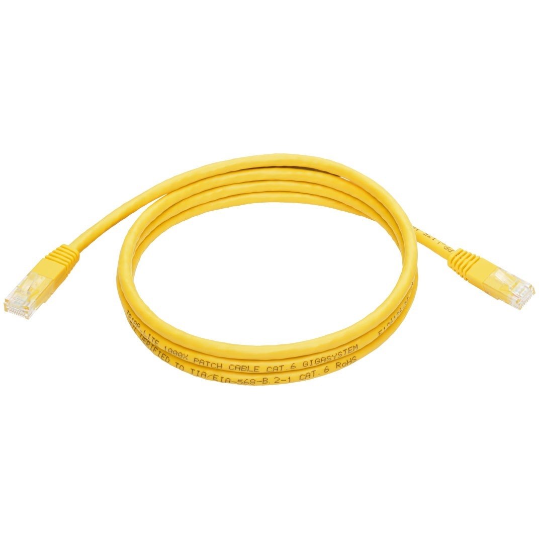 Eaton Tripp Lite Series Cat6 Gigabit Molded (UTP) Ethernet Cable (RJ45 M/M), PoE, Yellow, 5 ft. (1.52 m)