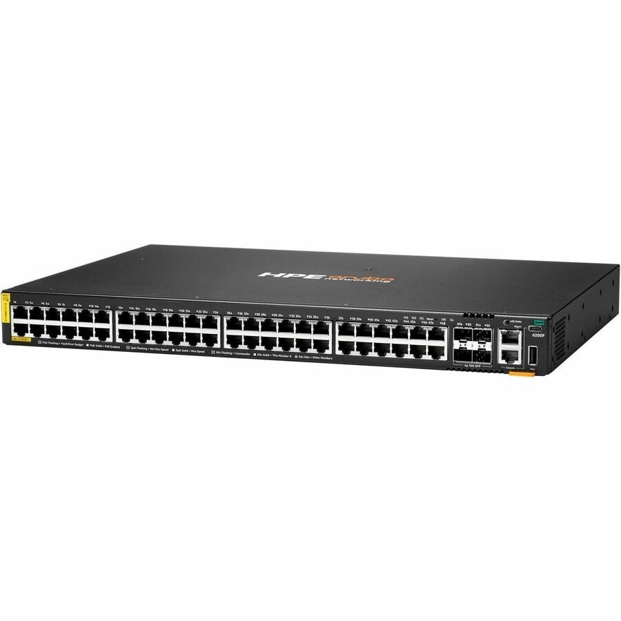 HPE CX 6200F 48G Class 4 PoE 4SFP+ 370W Switch