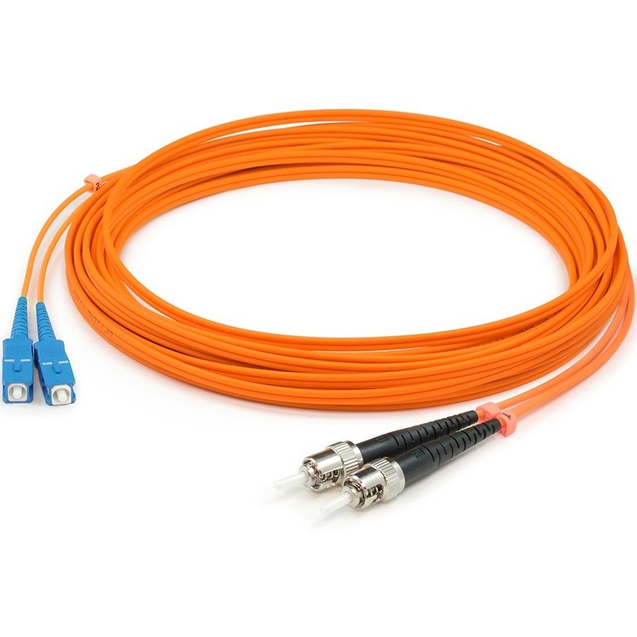 AddOn 3m ST to SC Orange OM2 Duplex OFNR (Riser-Rated) Fiber Patch Cable