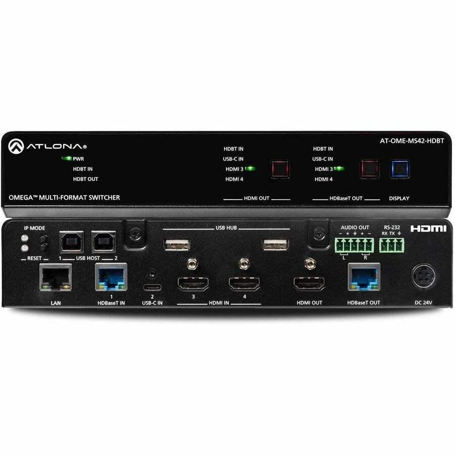 4×2 Matrix Switcher with USB Hub and HDBaseT Input