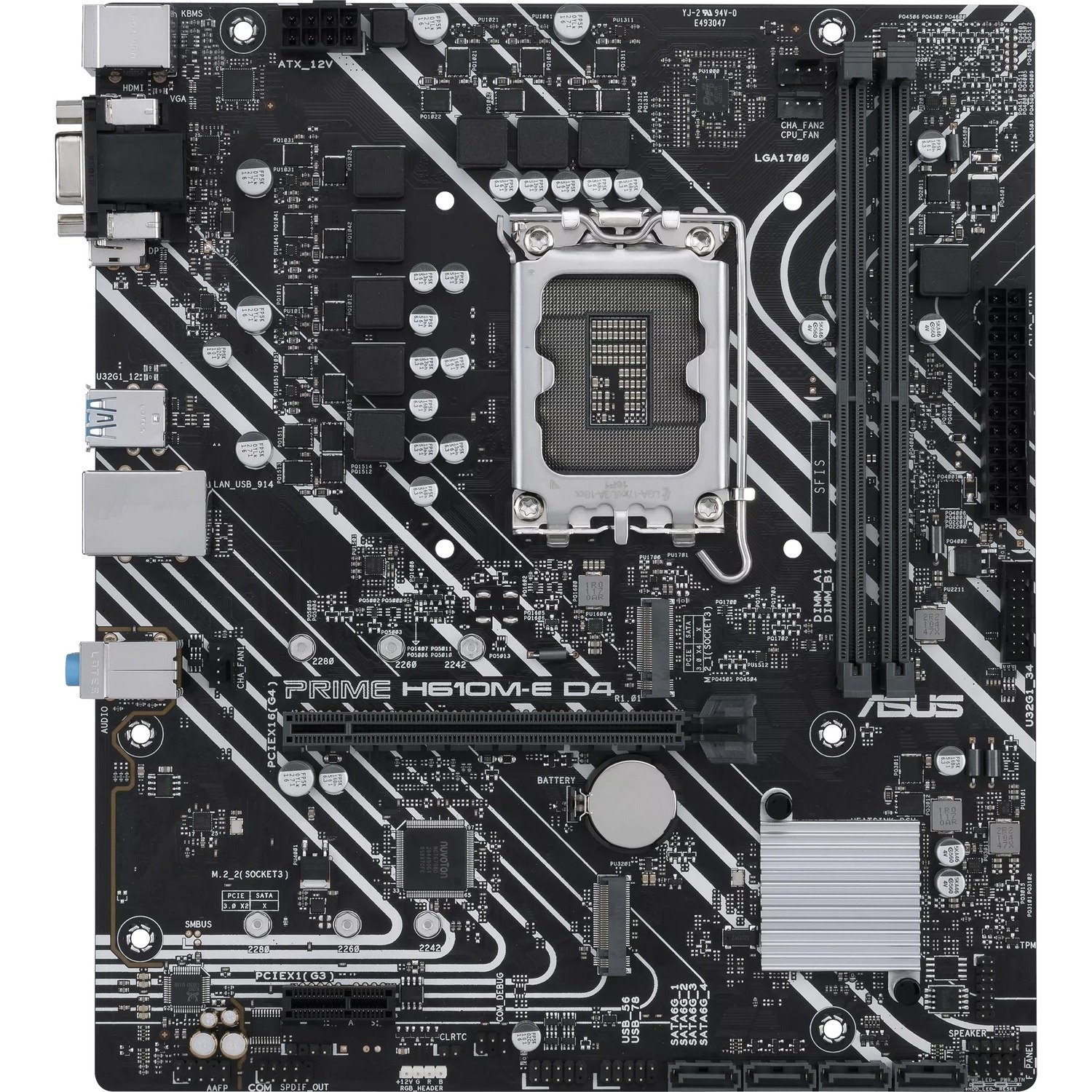 Asus Prime H610M-E D4 Desktop Motherboard - Intel H610 Chipset - Socket LGA-1700