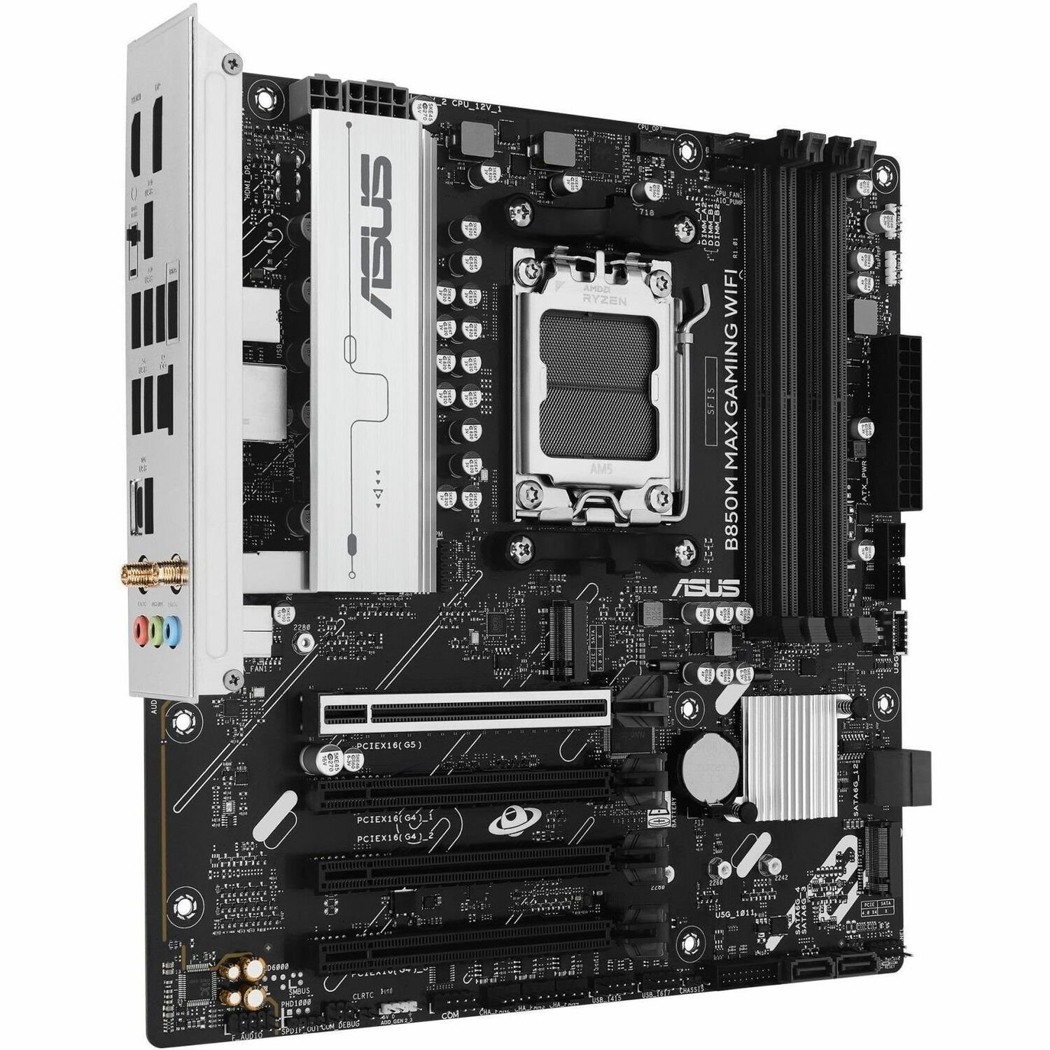 Asus B850M MAX GAMING WIFI Gaming Desktop Motherboard - AMD B850 Chipset - Socket AM5 - Micro ATX