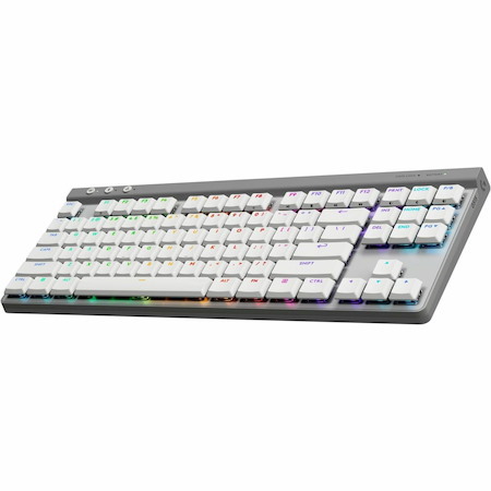 Logitech G515 LIGHTSPEED TKL Low Profile Wireless Gaming Keyboard, LIGHTSYNC RGB, Thin Tenkeyless Design, PBT Keycaps, Tactile (Brown) Mechanical Switches, White