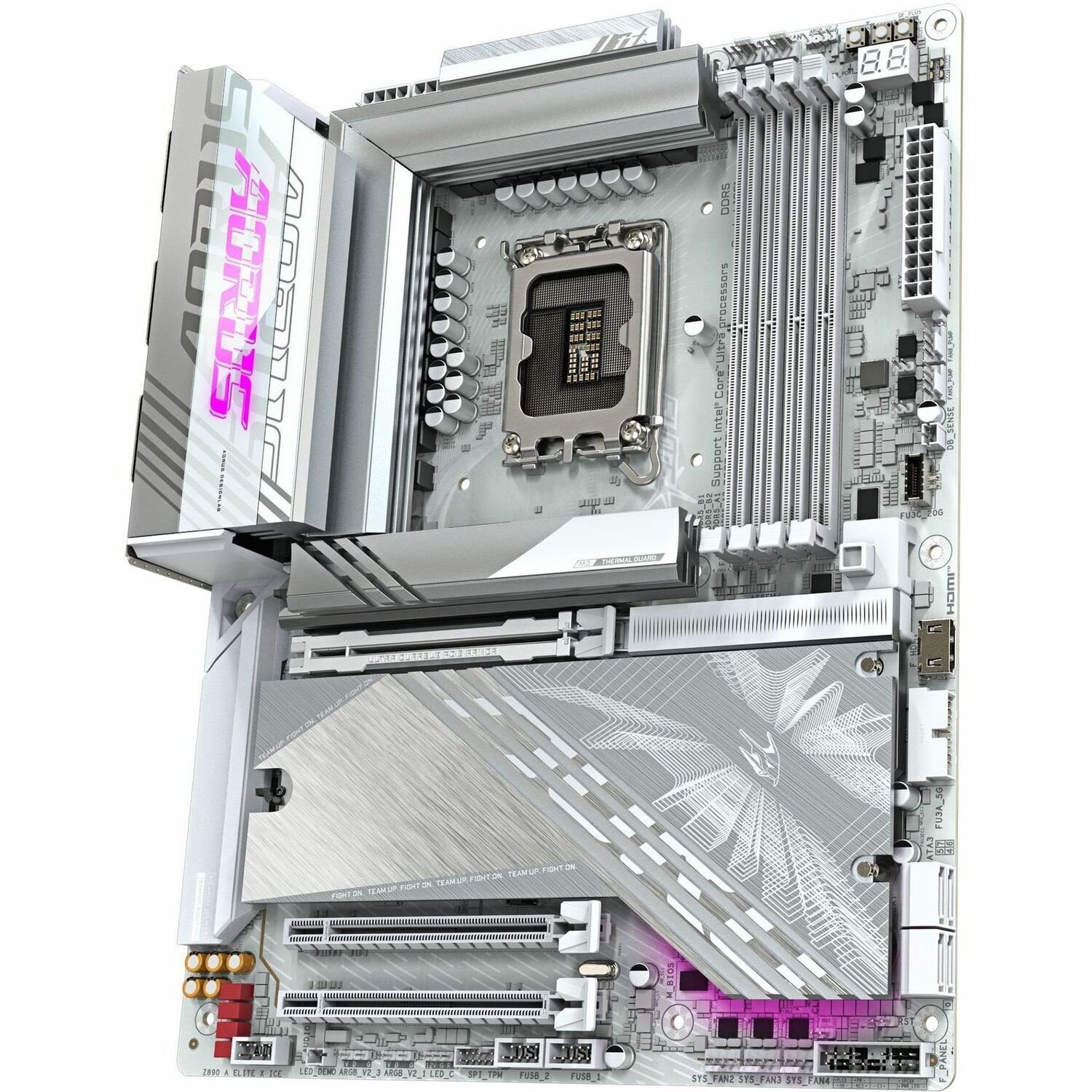 Aorus Ultra Durable Z890 A ELITE X ICE Gaming Desktop Motherboard - Intel Z890 Chipset - Socket LGA-1851 - ATX