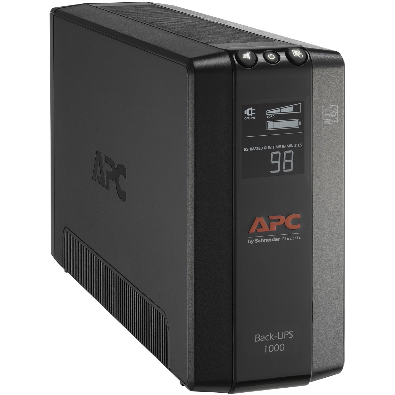 APC Back-UPS 1000, Compact Tower, 1000VA, 120V, AVR, LCD, 8 NEMA outlets (4 surge)