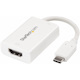 StarTech.com USB C to HDMI 2.0 Adapter 4K 60Hz with 60W Power Delivery Pass-Through Charging - USB Type-C to HDMI Video Converter - White
