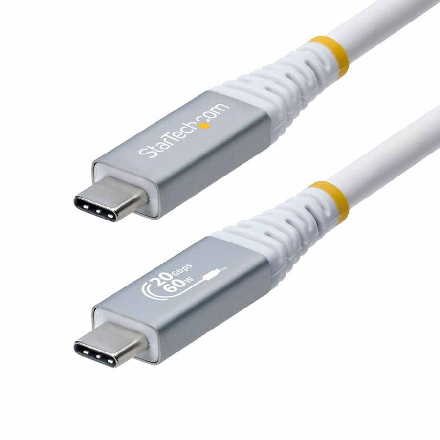 StarTech.com 3m (10ft) USB4 Cable, 20Gbps, USB-IF Certified USB-C Cable, 60W, 4K120Hz DP 1.4, TPE Jacket, White USB-C Cord