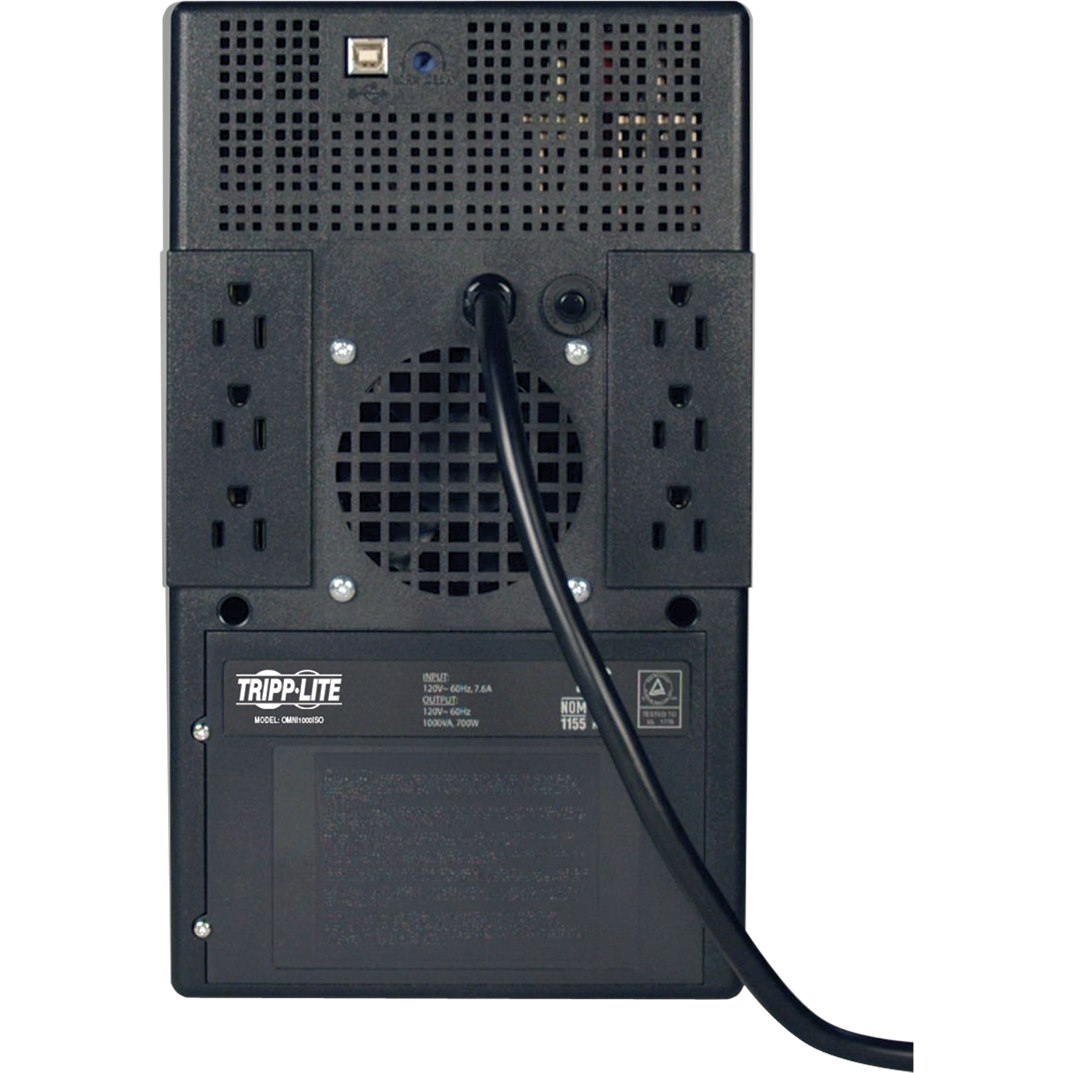 Tripp Lite by Eaton OmniSmart 120V 1000VA 700W Line-Interactive UPS, Tower, Built-In Isolation Transformer, USB port