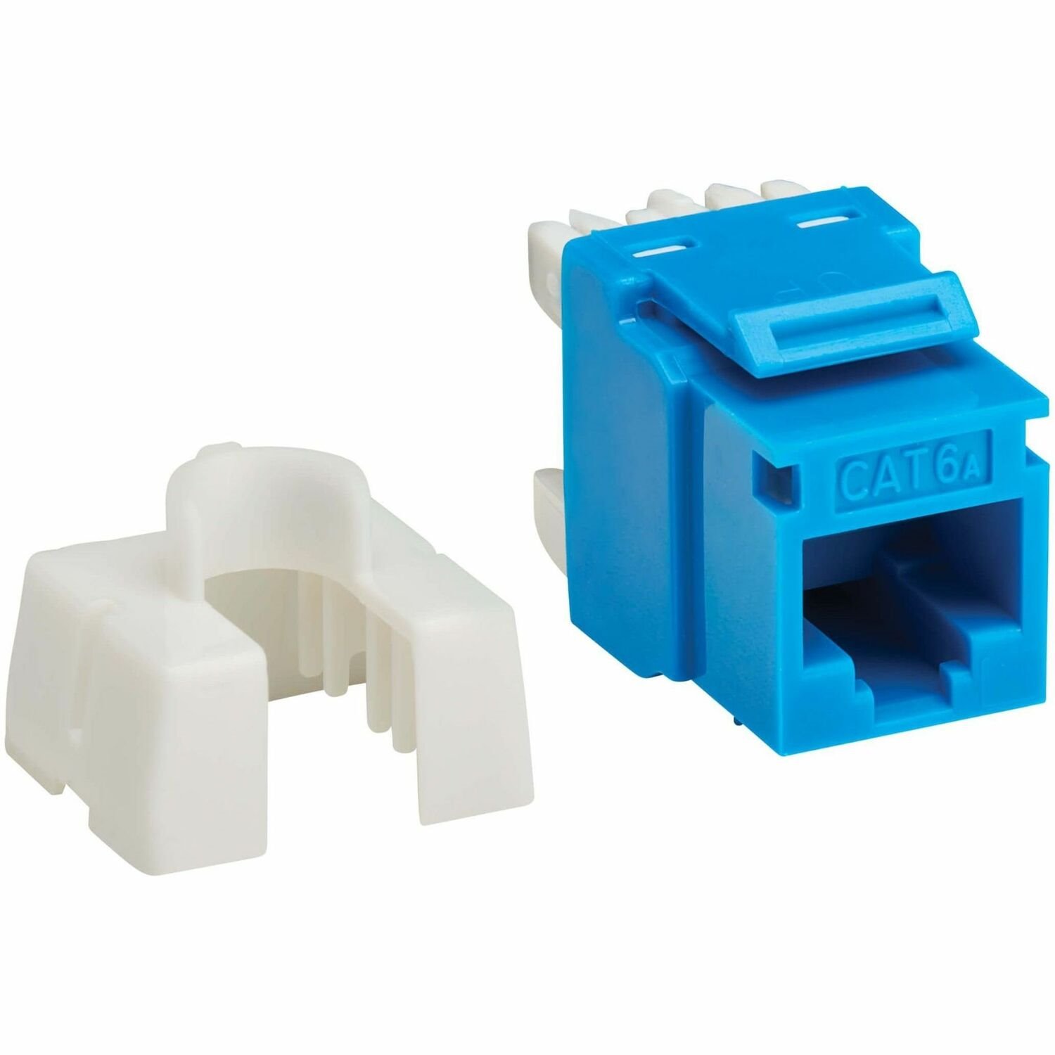 Eaton Tripp Lite Series Cat6a Keystone Jack - 4PPoE Compliant, 110/Krone, 568A/B, RJ45 Ethernet, Blue, TAA