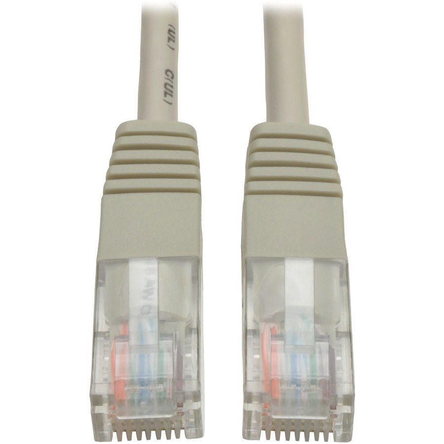 Eaton Tripp Lite Series Cat5e 350 MHz Molded (UTP) Ethernet Cable (RJ45 M/M), PoE - Gray, 15 ft. (4.57 m)