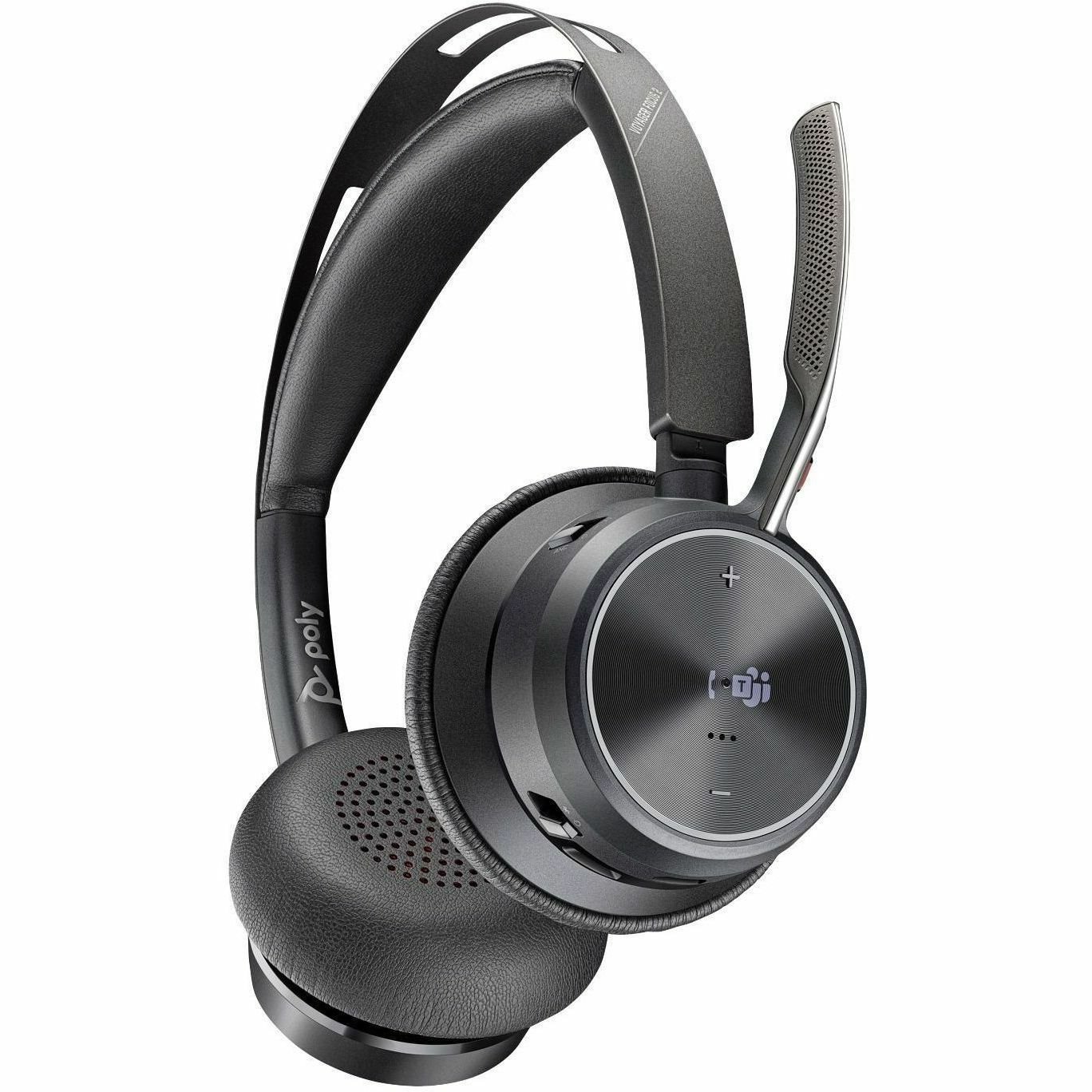 Poly Voyager Focus 2-M USB-C-C Headset USB-C/A Adapter Charging Stand