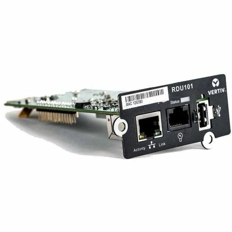 Vertiv Liebert IntelliSlot Rdu101 Remote Power Management Adapter - IntelliSlot - 1 X Network (RJ-45) Port(S) - Black
