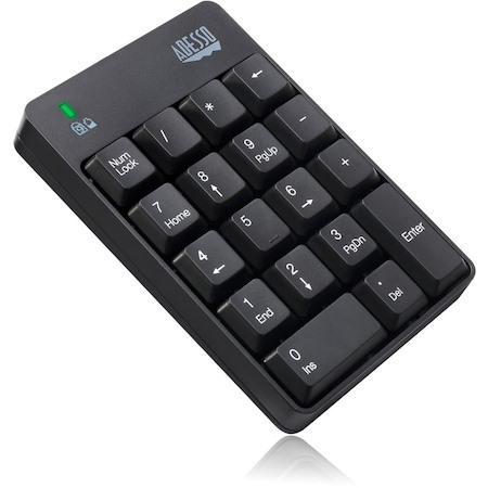Adesso WKB-6010UB Keypad - Wireless Connectivity - USB Interface - English (US) - Black