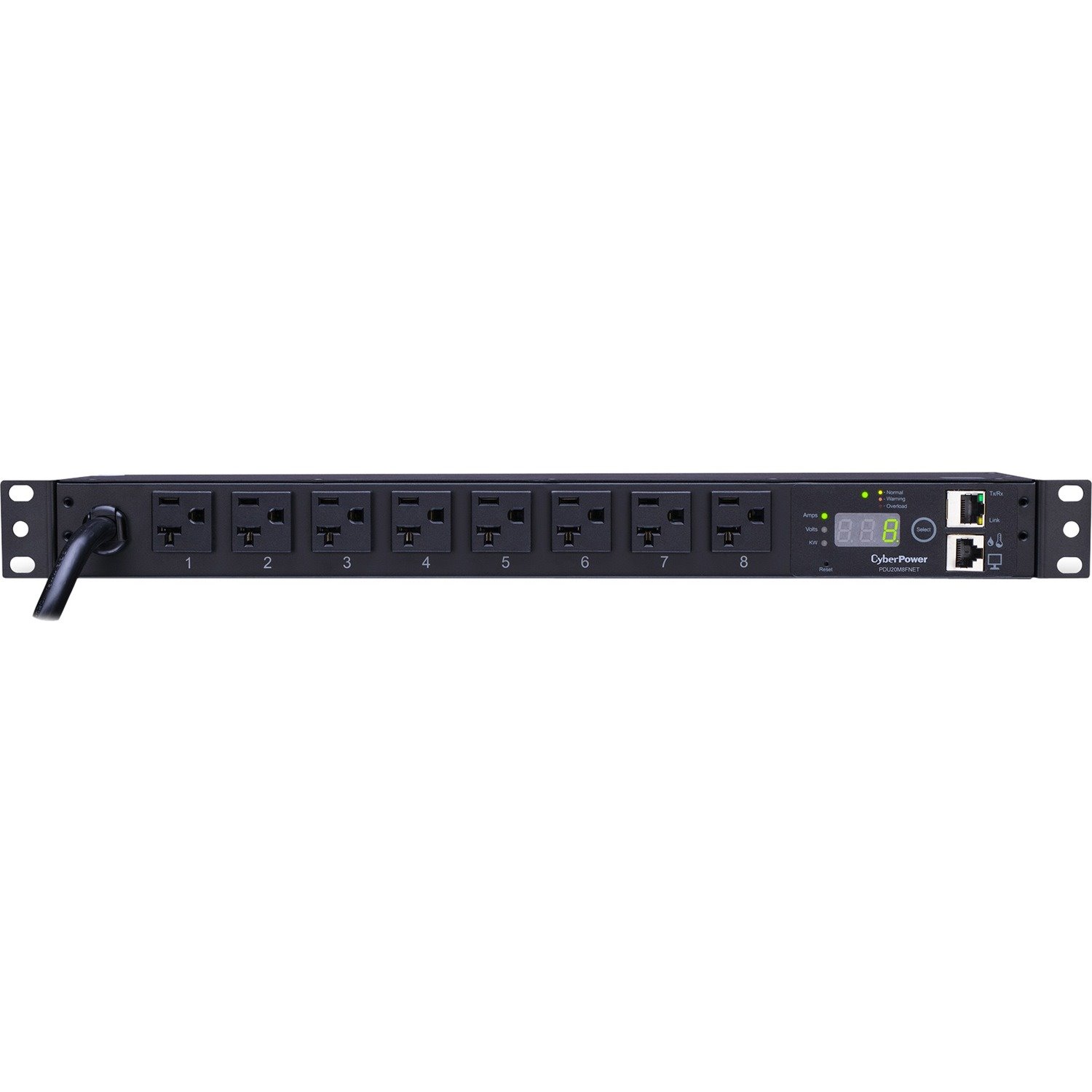 CyberPower Monitored PDU RM 1U PDU20M8FNET 20A 8-Outlet