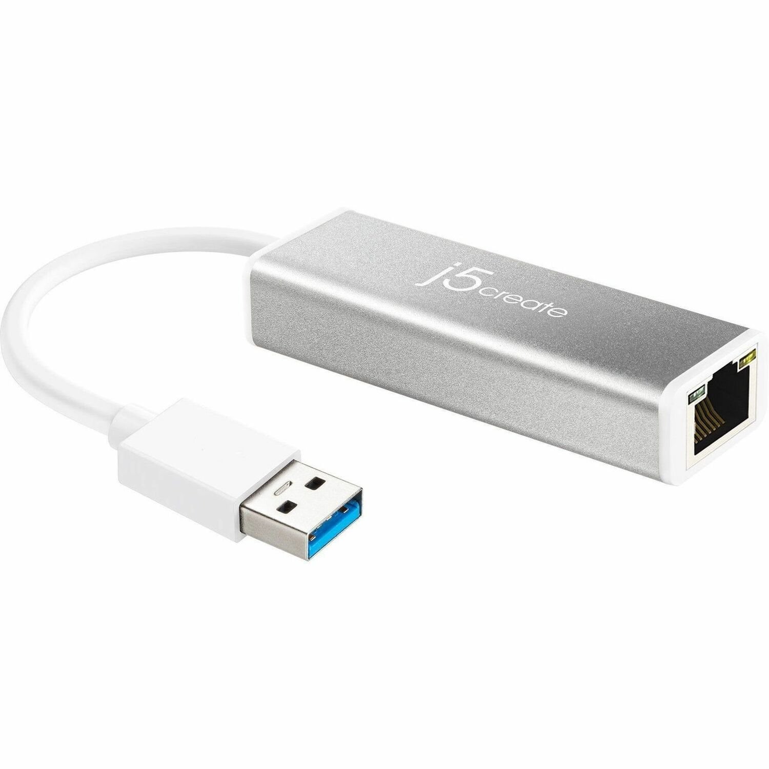 j5create JUE130 Gigabit Ethernet Adapter for Notebook, MacBook, Ultrabook - 10/100/1000Base-T, 100Base-TX - Silver