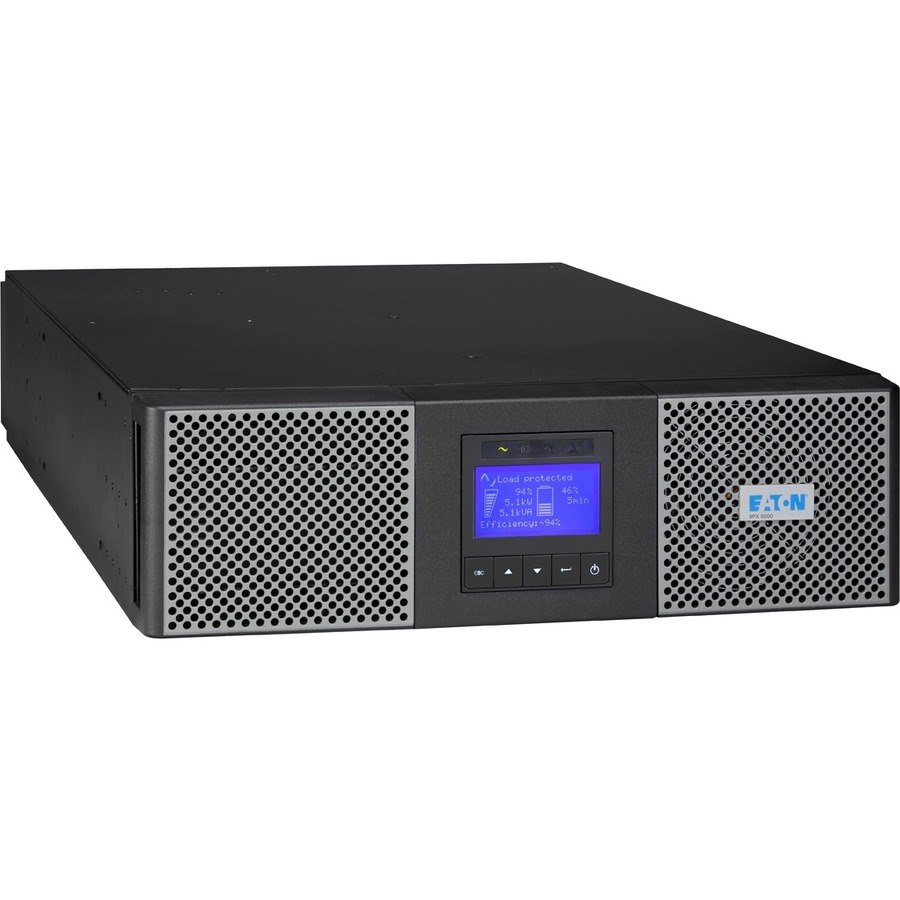 Eaton 9PX 6000VA 5400W 208V Online Double-Conversion UPS - L6-30P, 2 L6-20R, 2 L6-30R, Hardwired Output, Cybersecure Network Card, Extended Run, 3U Rack/Tower, TAA - Battery Backup