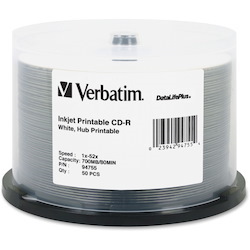 Verbatim DataLifePlus 94755 CD Recordable Media - CD-R - 52x - 700 MB - 50 - White