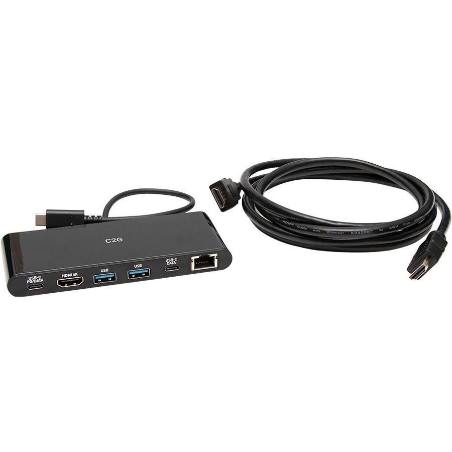 C2G USB C Docking Station Kit - Includes Docking Station with USB C, HDMI, USB, and Ethernet and 6ft HDMI Cable