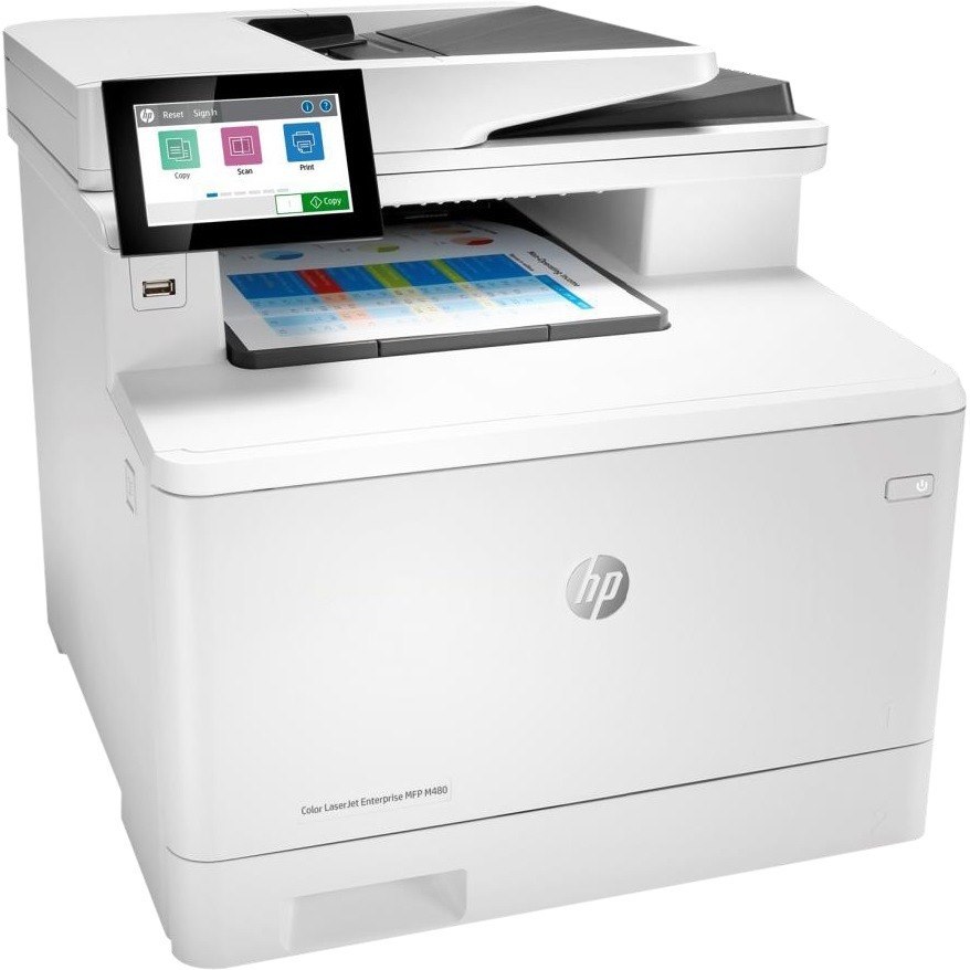 HP LaserJet M480f Laser Multifunction Printer-Color-Copier/Fax/Scanner-27 ppm Mono/27 ppm Color Print-600x600 Print-Automatic Duplex Print-55000 Pages Monthly-300 sheets Input-Color Scanner-600 Optical Scan-Color Fax-Gigabit Ethernet