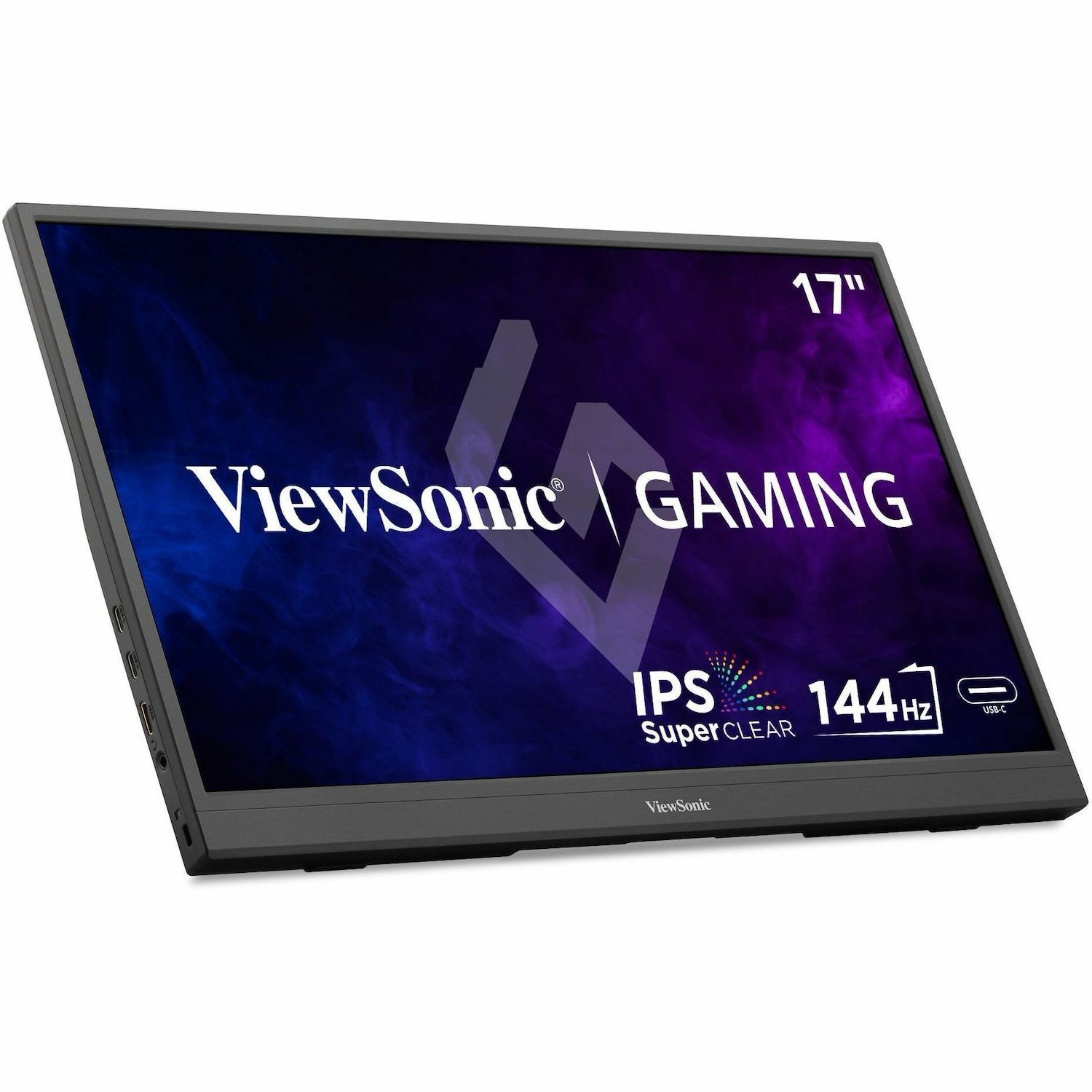 ViewSonic VX1754 17 Inch 1080p IPS Portable Gaming Monitor with 144Hz, AMD FreeSync, 2 Way Powered 60W USB C, Mini HDMI, and Built-in Stand with Protective Cover