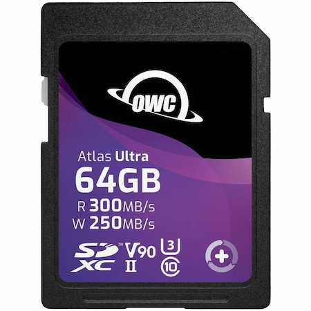 OWC Atlas Ultra 64 GB Class 10/UHS-II (U3) V90 SDXC - 1 - TAA Compliant