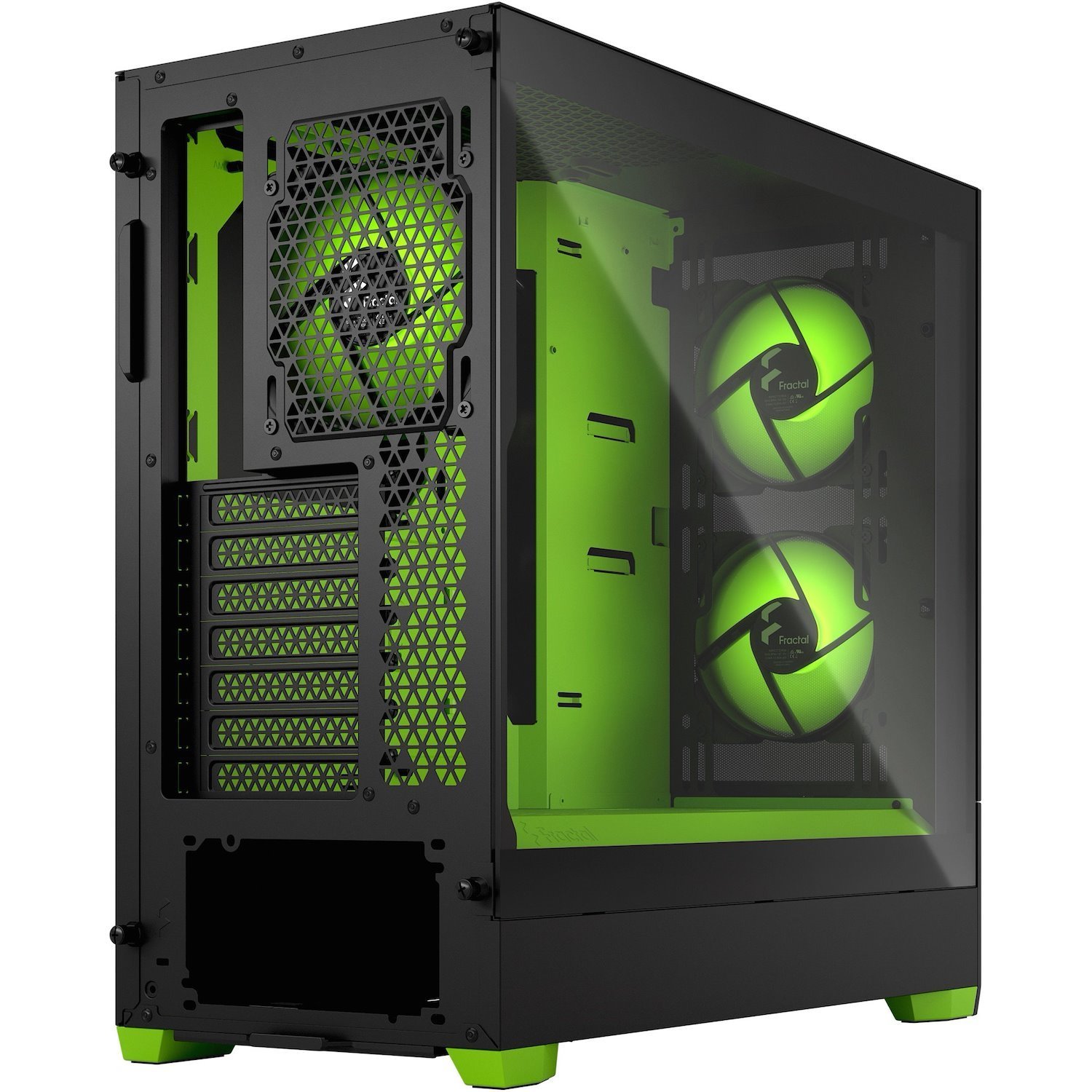 Fractal Design Pop Air RGB Computer Case - Mini ITX, Mini ATX, ATX Motherboard Supported - Tower - Steel, Tempered Glass - Green, Black
