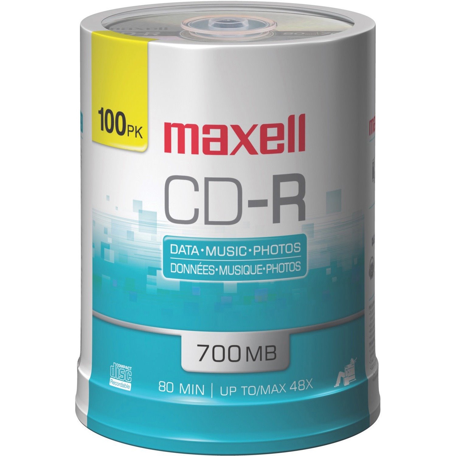 Maxell CD Recordable Media - CD-R - 48x - 700 MB - 100 Pack Spindle