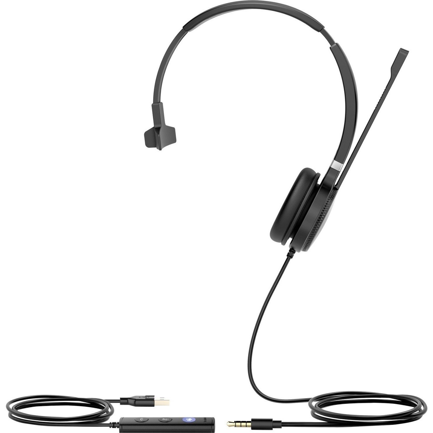 Yealink UH36 Wired Over-the-head Mono Headset - Black, Silver