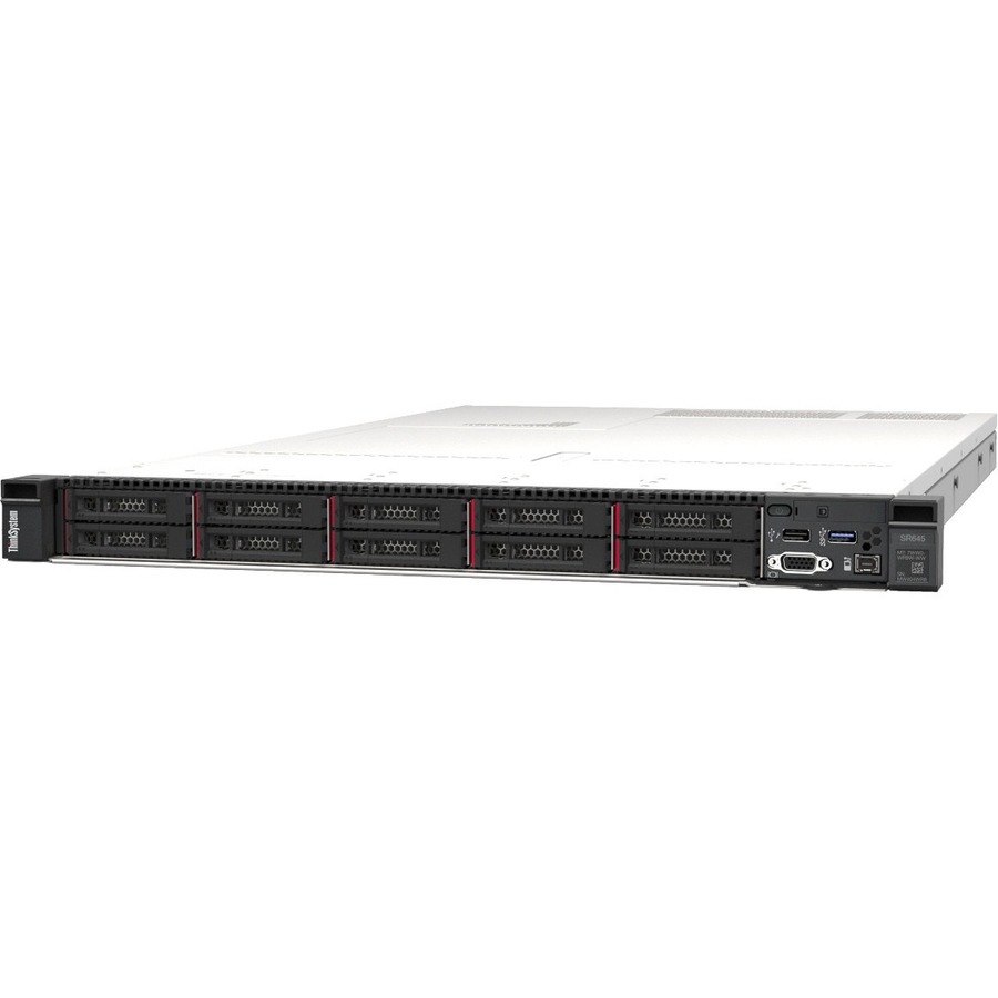 Lenovo ThinkSystem SR645 7D2XA016NA 1U Rack Server - 1 EPYC 7262 3.20 GHz - 16 GB RAM - Serial ATA/600, 12Gb/s SAS Controller