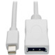 Eaton Tripp Lite Series Keyspan Mini DisplayPort to DisplayPort Adapter Cable (M/F), 4K 60 Hz, DP 1.2, HDCP 2.2, 3 ft. (0.9 m)