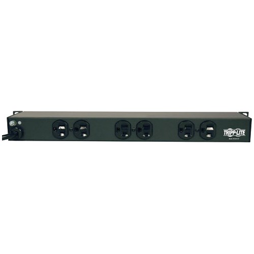 Tripp Lite by Eaton 1U Rack-Mount Network Server Power Strip, 120V, 15A, 6-Outlet (Rear-Facing), 15 ft. (4.57 m) Cord