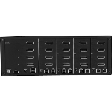 Black Box Secure KVM Switch, DisplayPort, 4-Port, CAC, NIAP 3.0 (Quad Head)