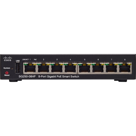 Cisco SG250-08HP 8-Port Gigabit PoE Smart Switch