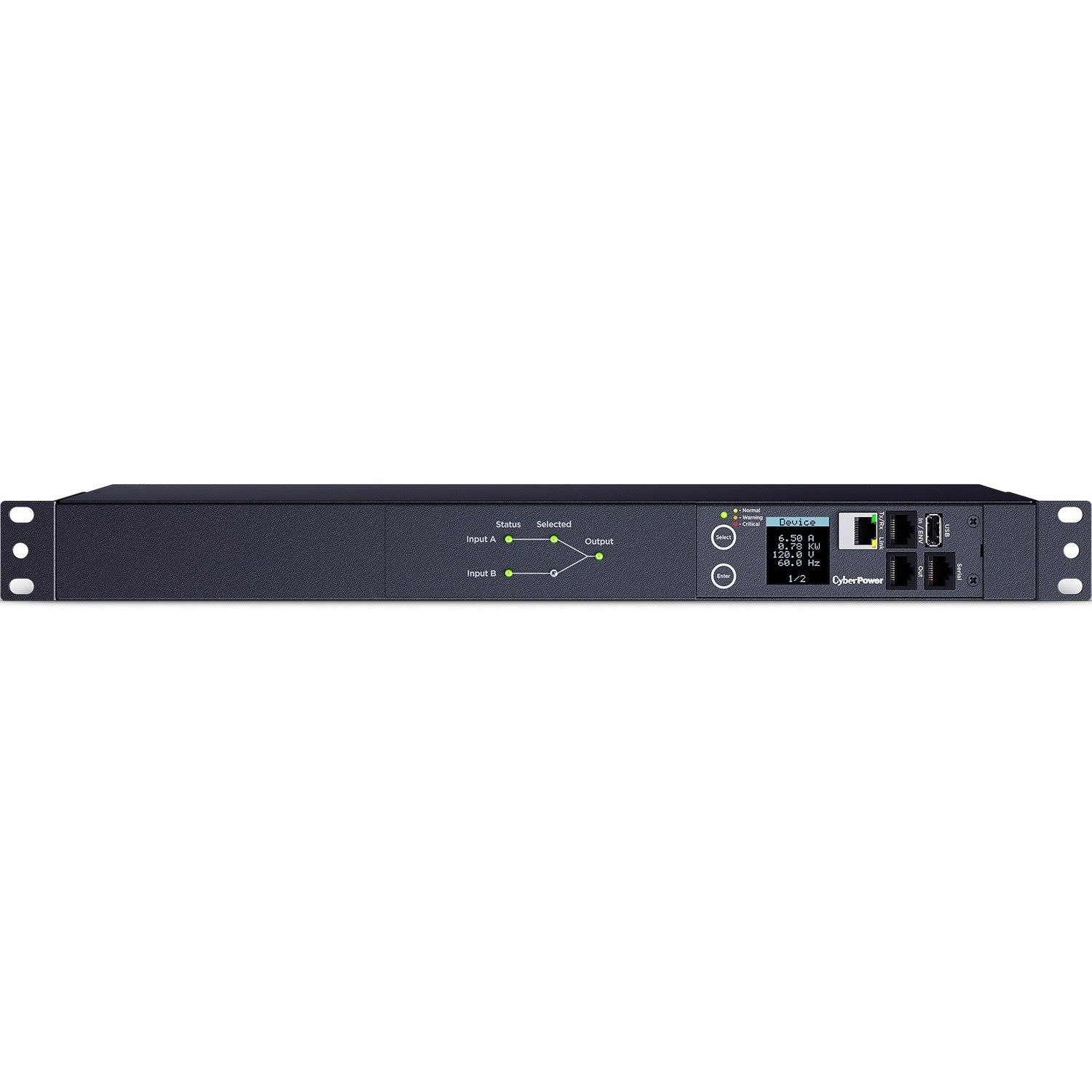 CyberPower PDU44001 Single Phase 100 - 120 VAC 15A Switched ATS PDU