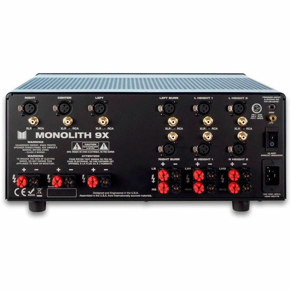 Monoprice Monolith BY Monoprice 9 Channel (3X200 Watts + 6X100 Watts) Multi-Channel Home T