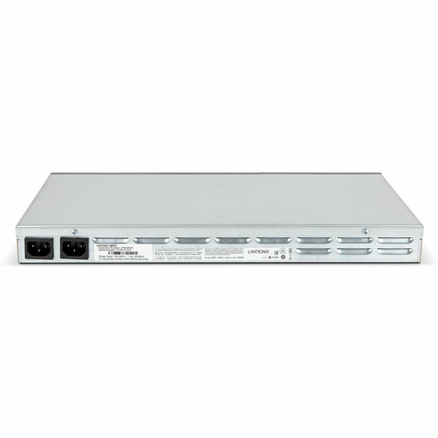 LM83X Console Server with 72 total serial ports & LCD card, dual DC power