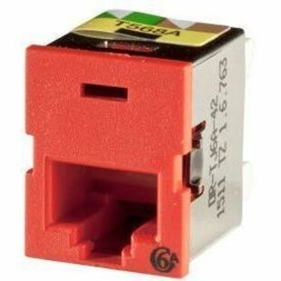 Ortronics Clarity Cat6a TracJack,T568A/B,8 pos, Red 180 degree