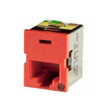 Ortronics Clarity Cat6a TracJack,T568A/B,8 pos, Red 180 degree