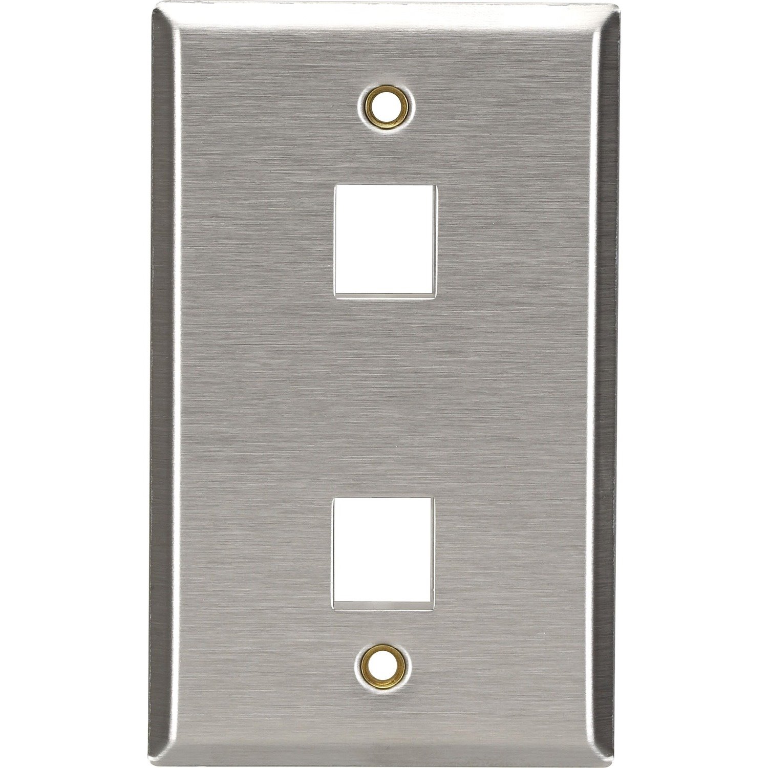 Black Box Keystone Wallplate - Stainless Steel, Single-Gang, 2-Port