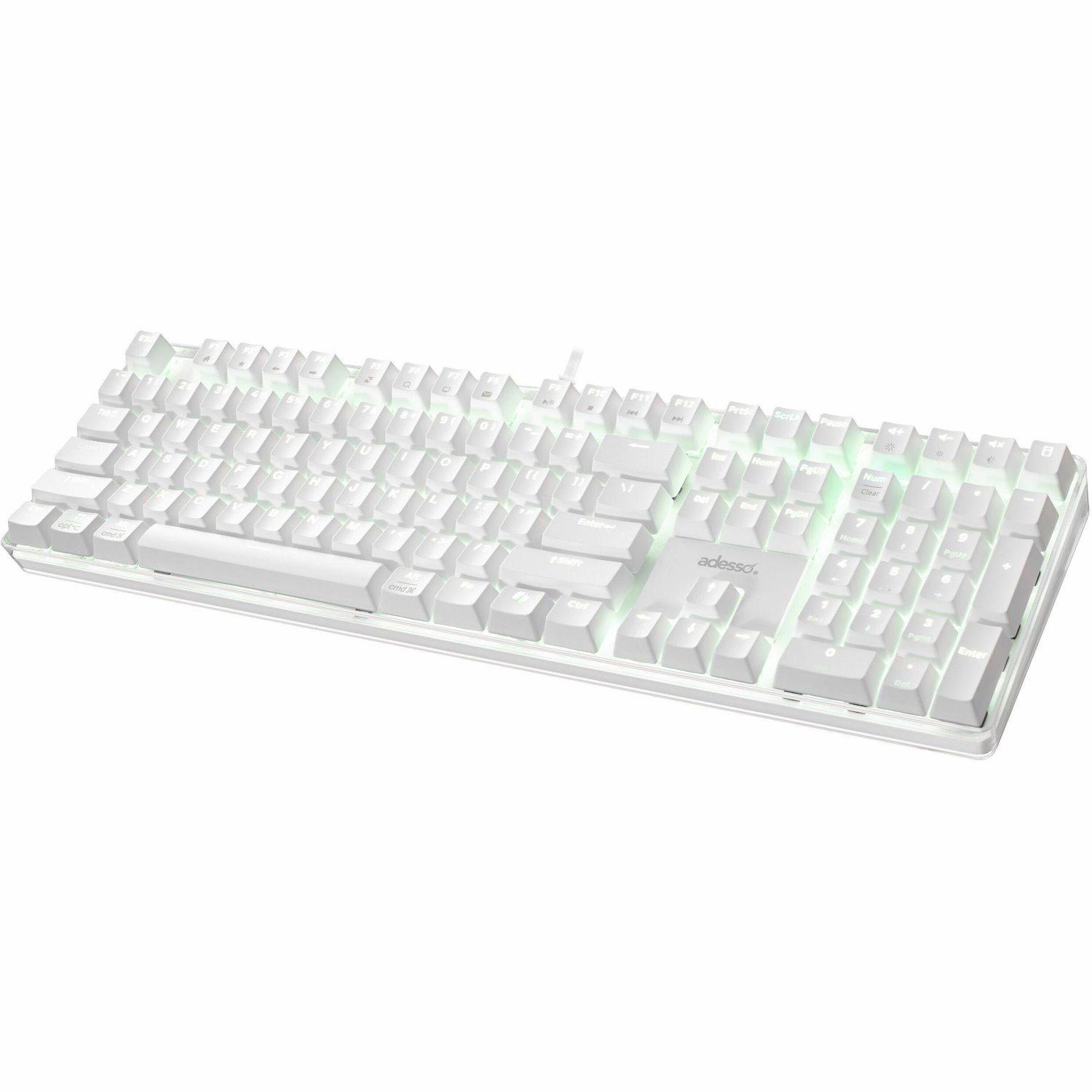Adesso EasyTouch 680 Keyboard - Cable Connectivity - USB Type C Interface - LED - English (US) - White