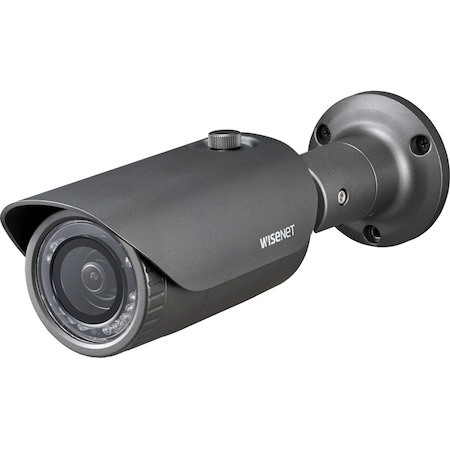 Wisenet HCO-7010R 4 Megapixel HD Surveillance Camera - Color, Monochrome - Bullet - Dark Gray